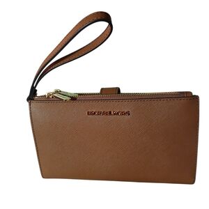 Michael Kors Brown Double Zip Adele Smartphone Wallet/Wristlet